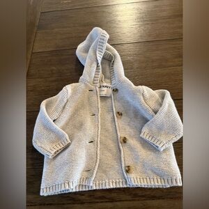 Old Navy Light Gray‎ Baby Hooded Cardigan 6-12 months